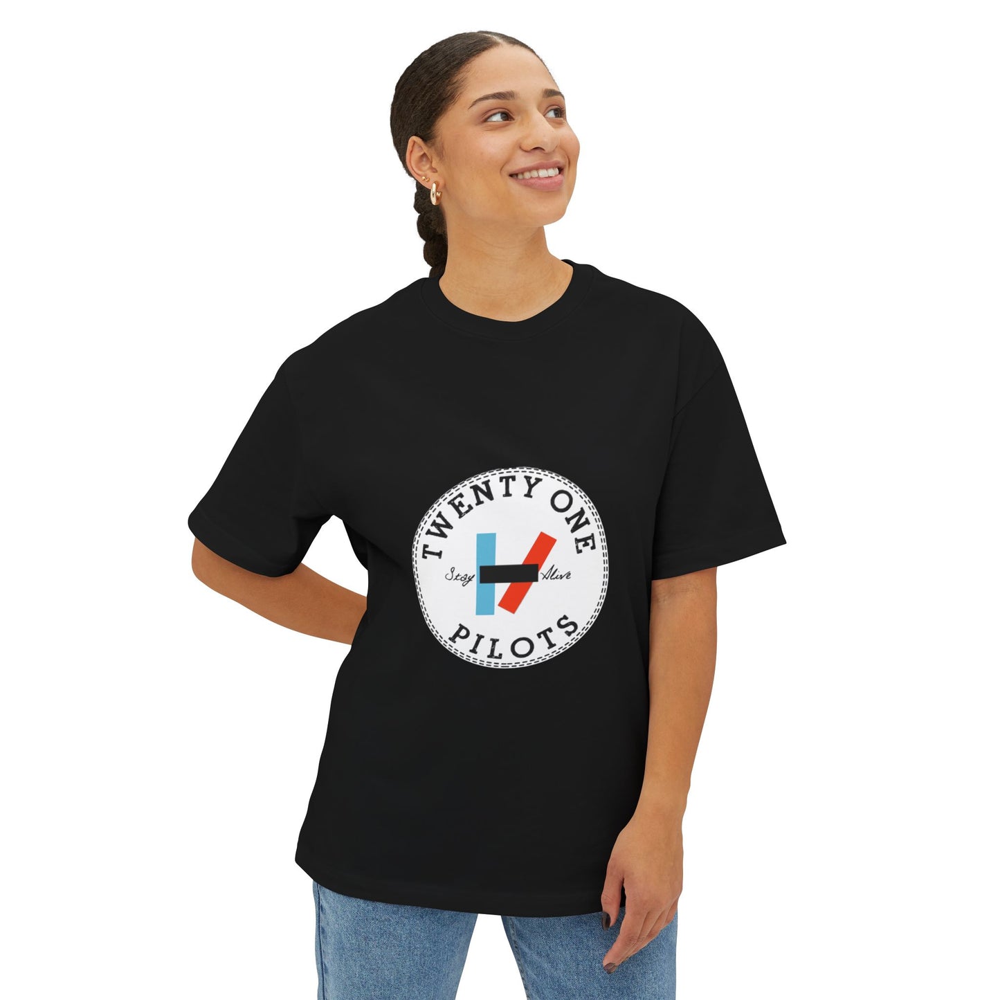 Trident Glow Unisex Oversized Boxy Tee - snazzymerch
