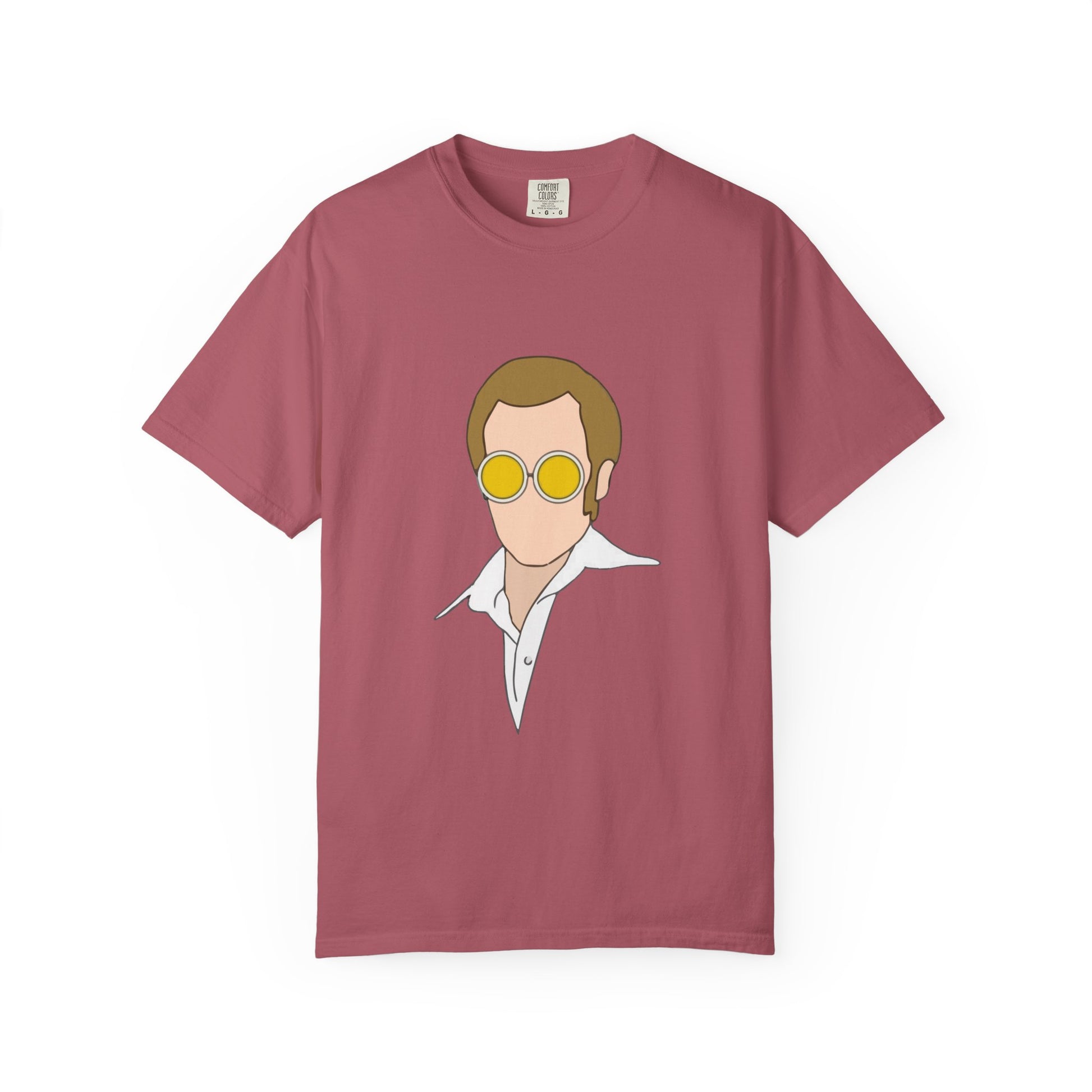 Yellow Glasses Portrait Unisex Garment-Dyed T-shirt - snazzymerch