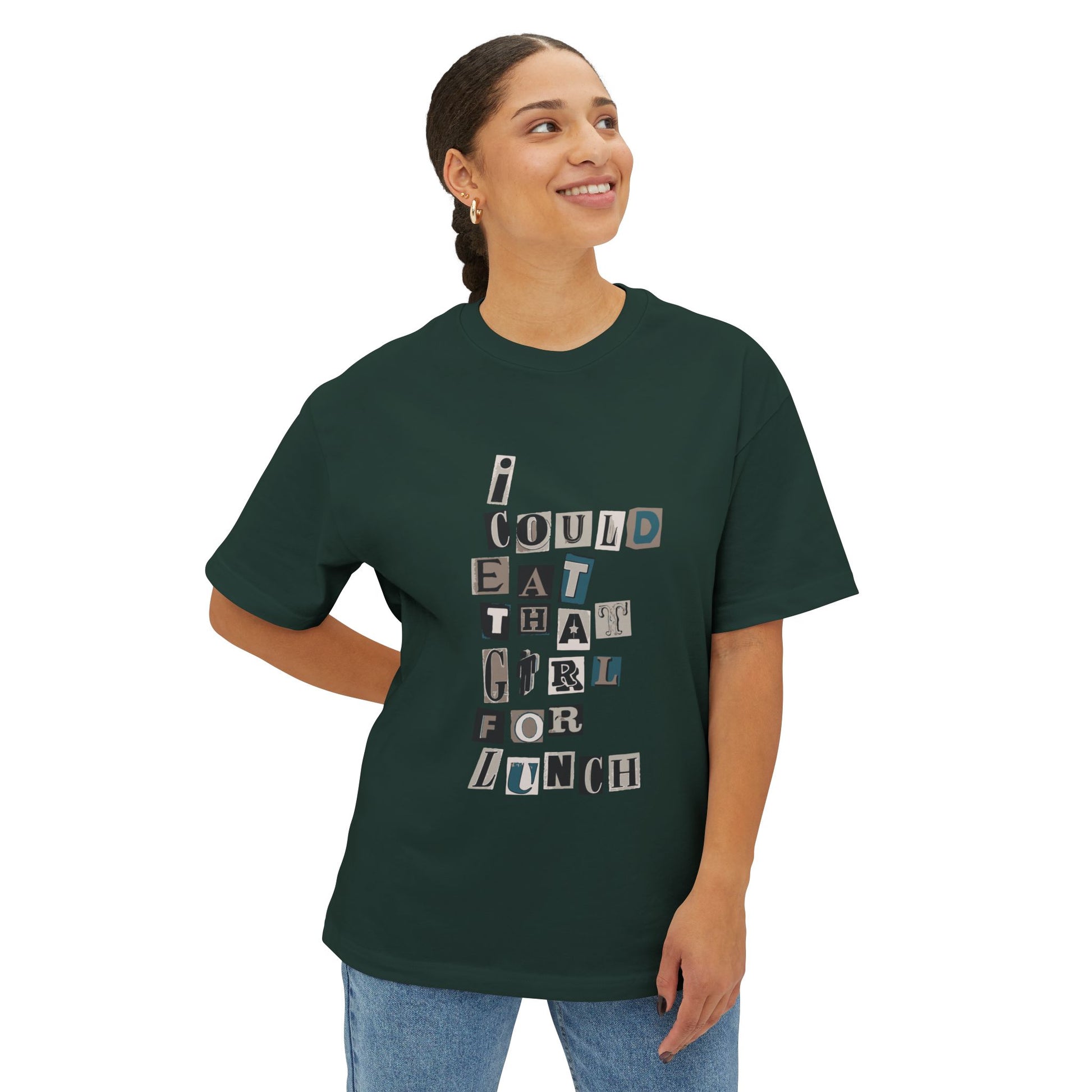 Billie Eilish Inspired Oversized T-Shirt – Mixed Message Collage Edition Printify