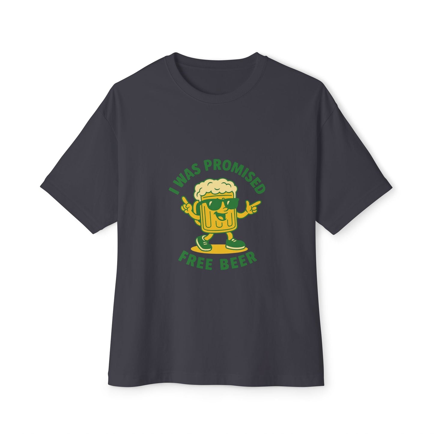 Unisex Oversized Tee – Snazzy Free Beer Edition Printify
