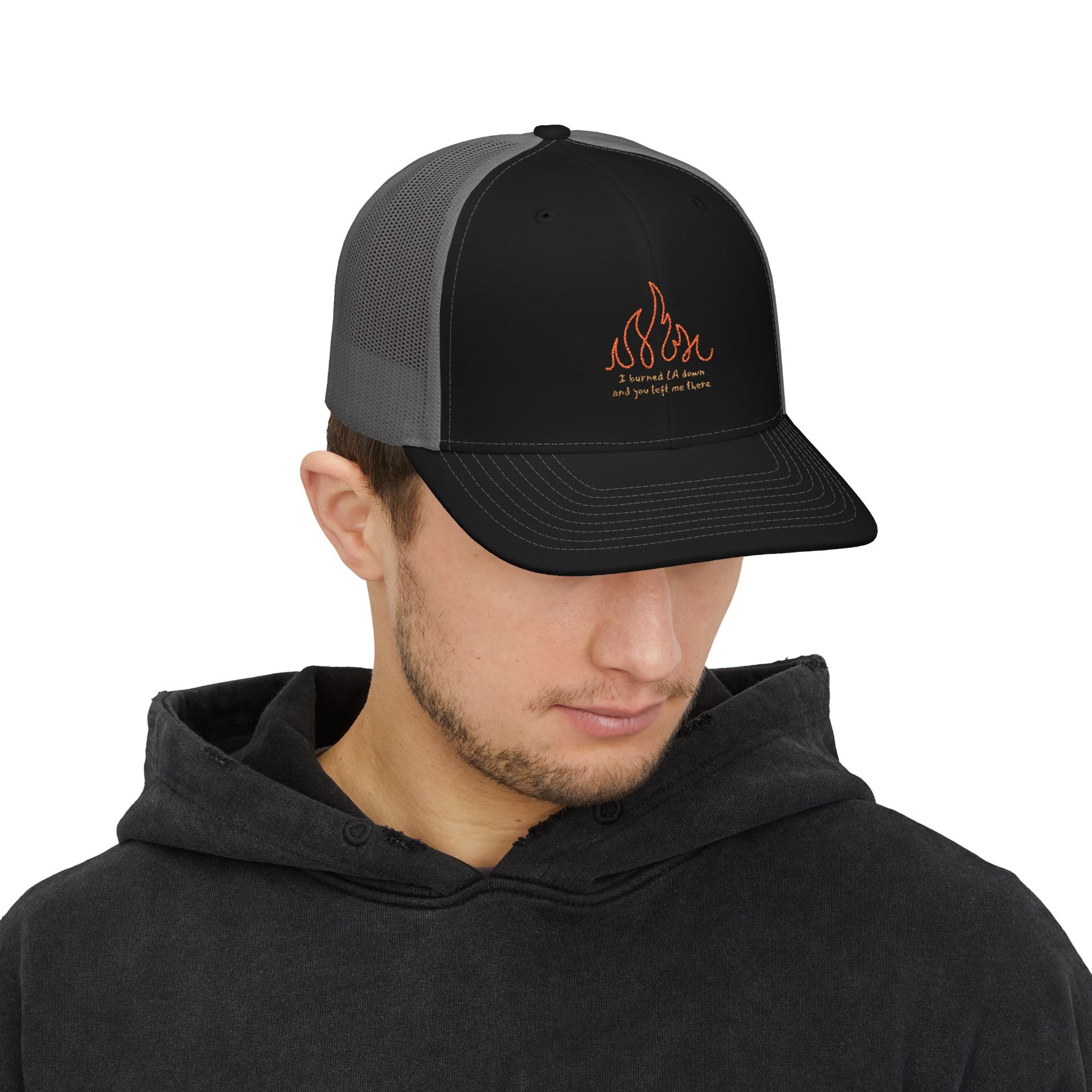 Flame Snapback Trucker Cap (Embroidery) - snazzymerch