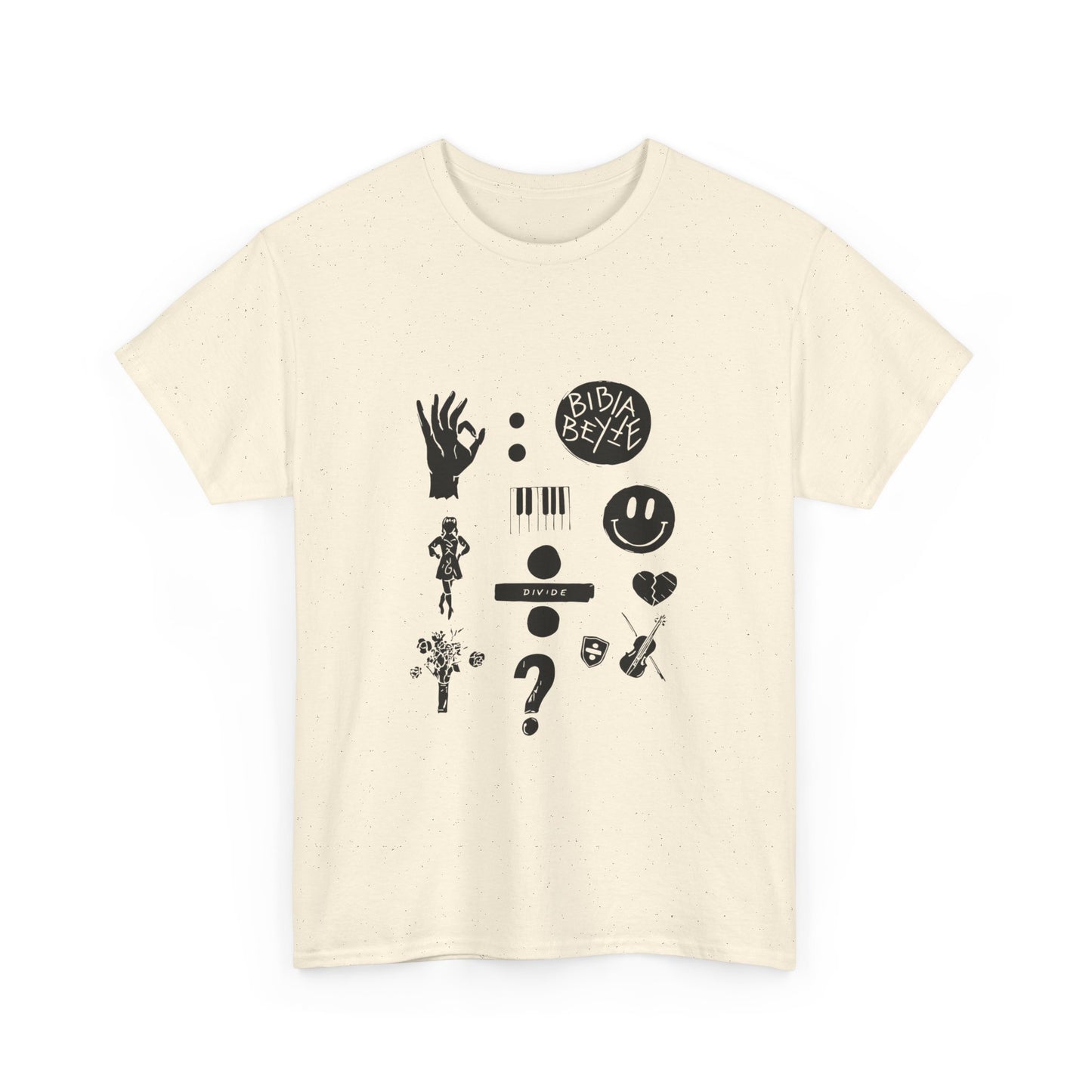 Ocean Wave with Heart Outline Unisex Heavy Cotton Tee Printify