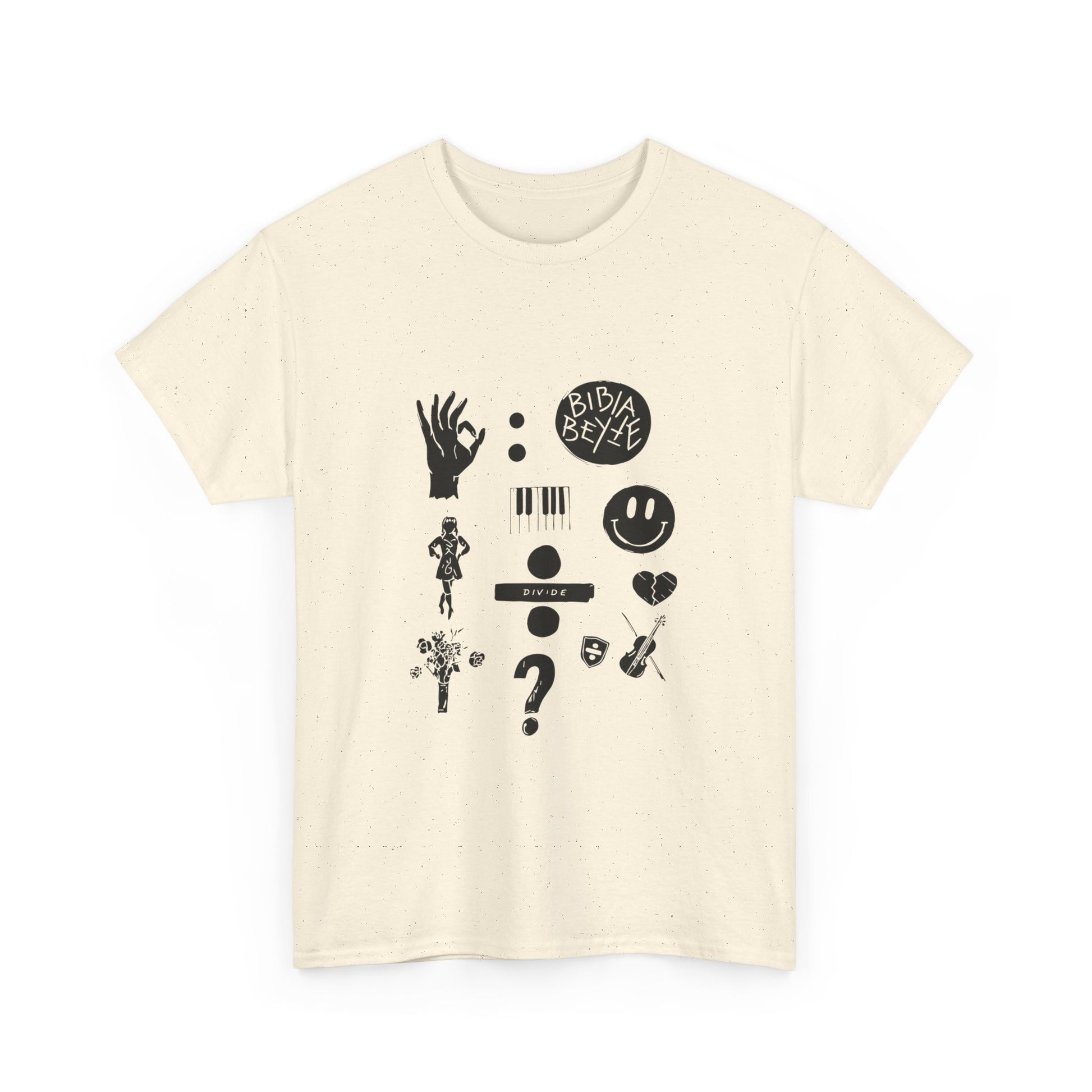 Ocean Wave with Heart Outline Unisex Heavy Cotton Tee Printify