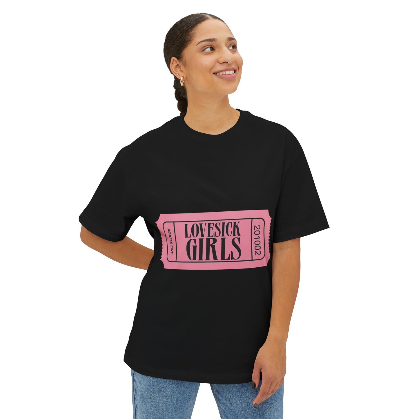 Lovesick Girls Ticket – Oversized Boxy Tee Printify
