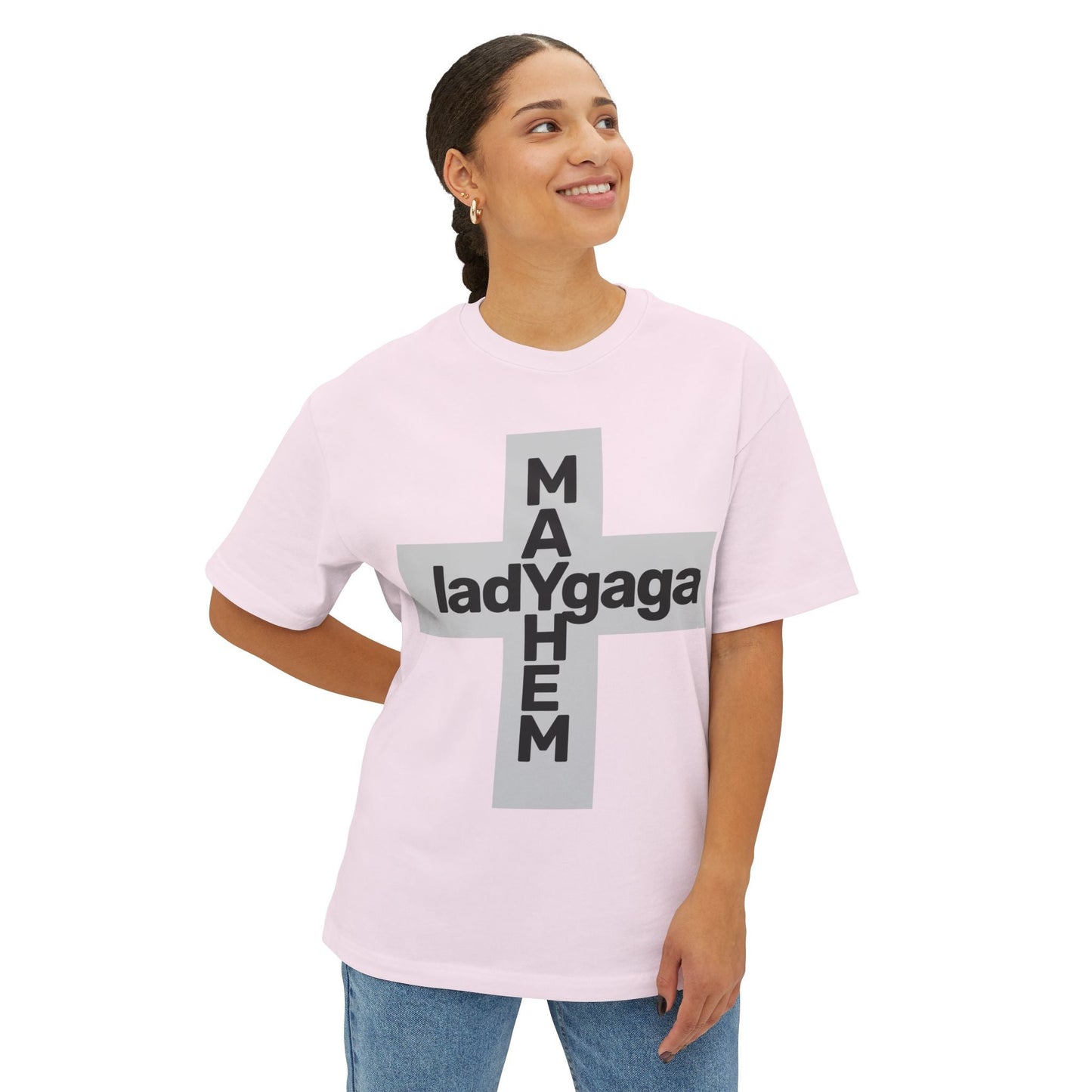 Lady Cross Mayhem-Unisex Oversized Tee Printify