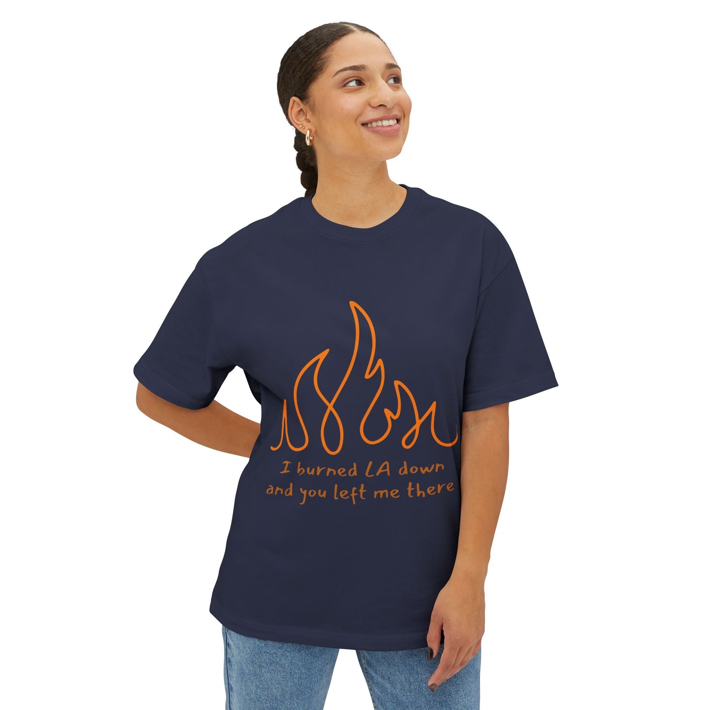 Flame Unisex Oversized Boxy Tee - snazzymerch
