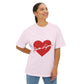 Heartbeat Love Unisex Oversized Boxy Tee - snazzymerch