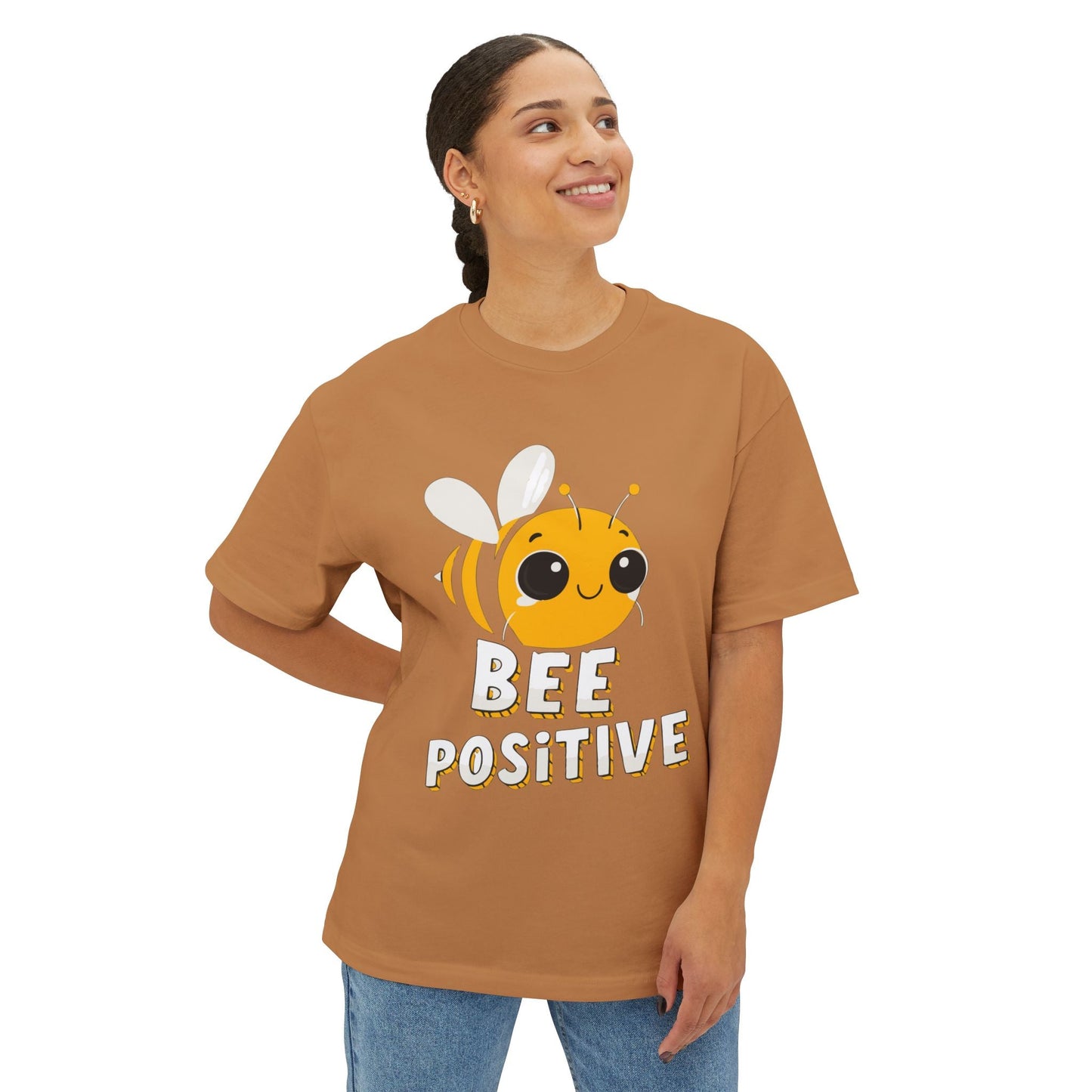 Oversized boxy Tee – Snazzy Bee positive Edition Printify