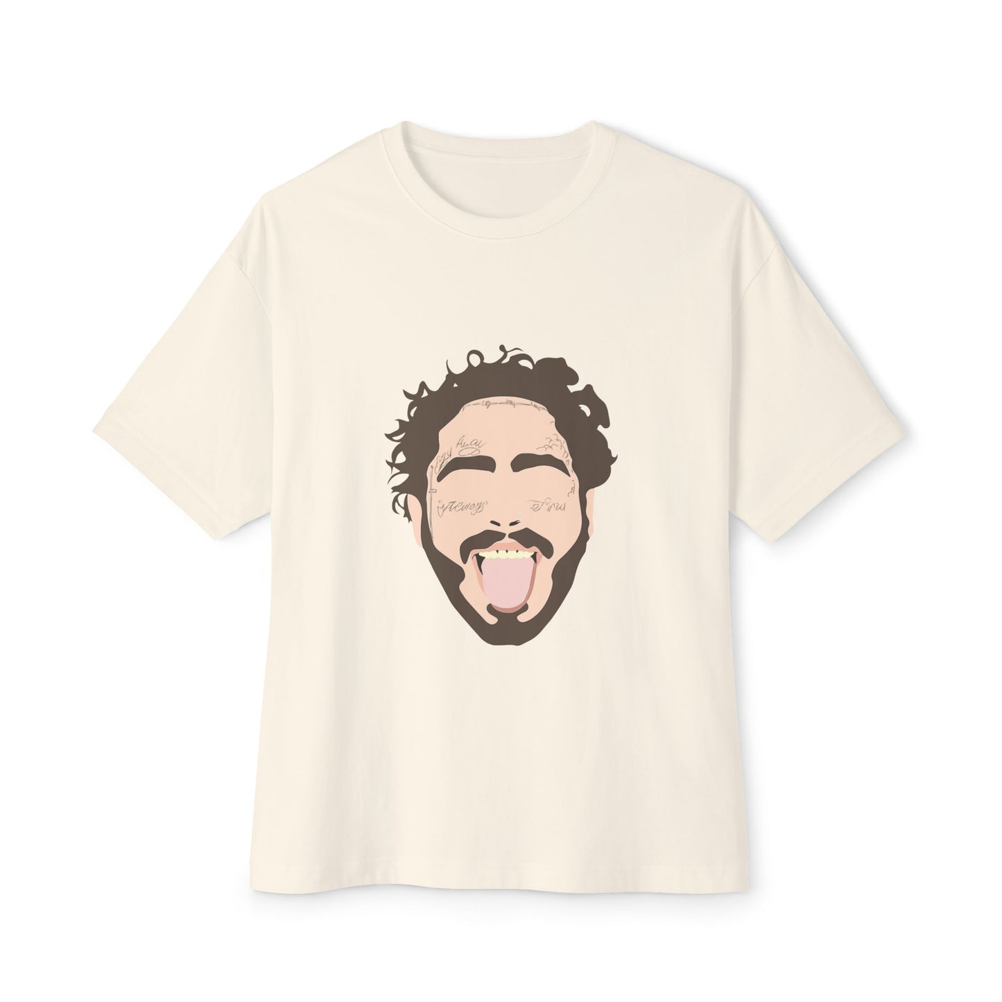 Minimalist Tongue Out Cartoon Face Unisex Oversized Boxy Tee Printify