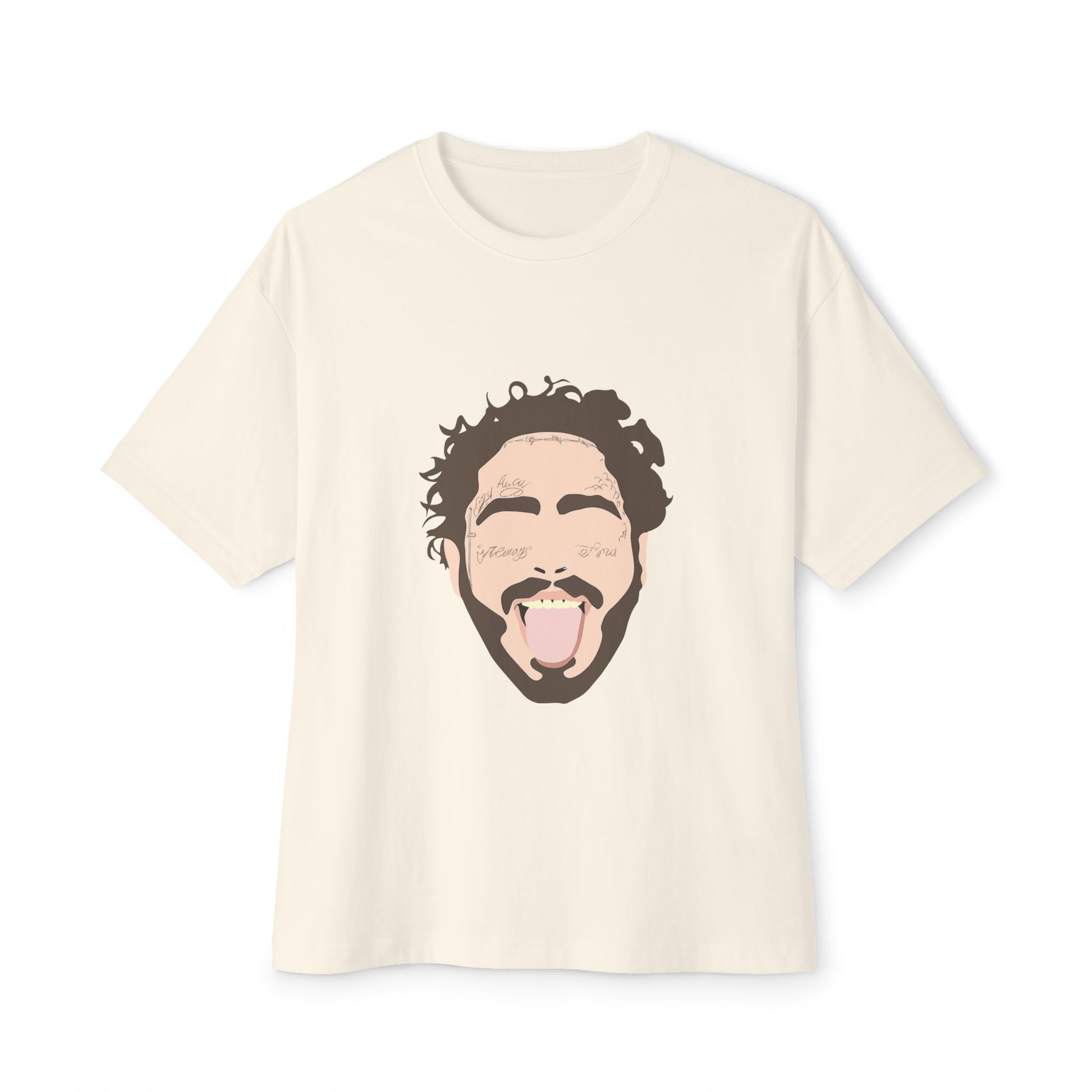 Minimalist Tongue Out Cartoon Face Unisex Oversized Boxy Tee Printify