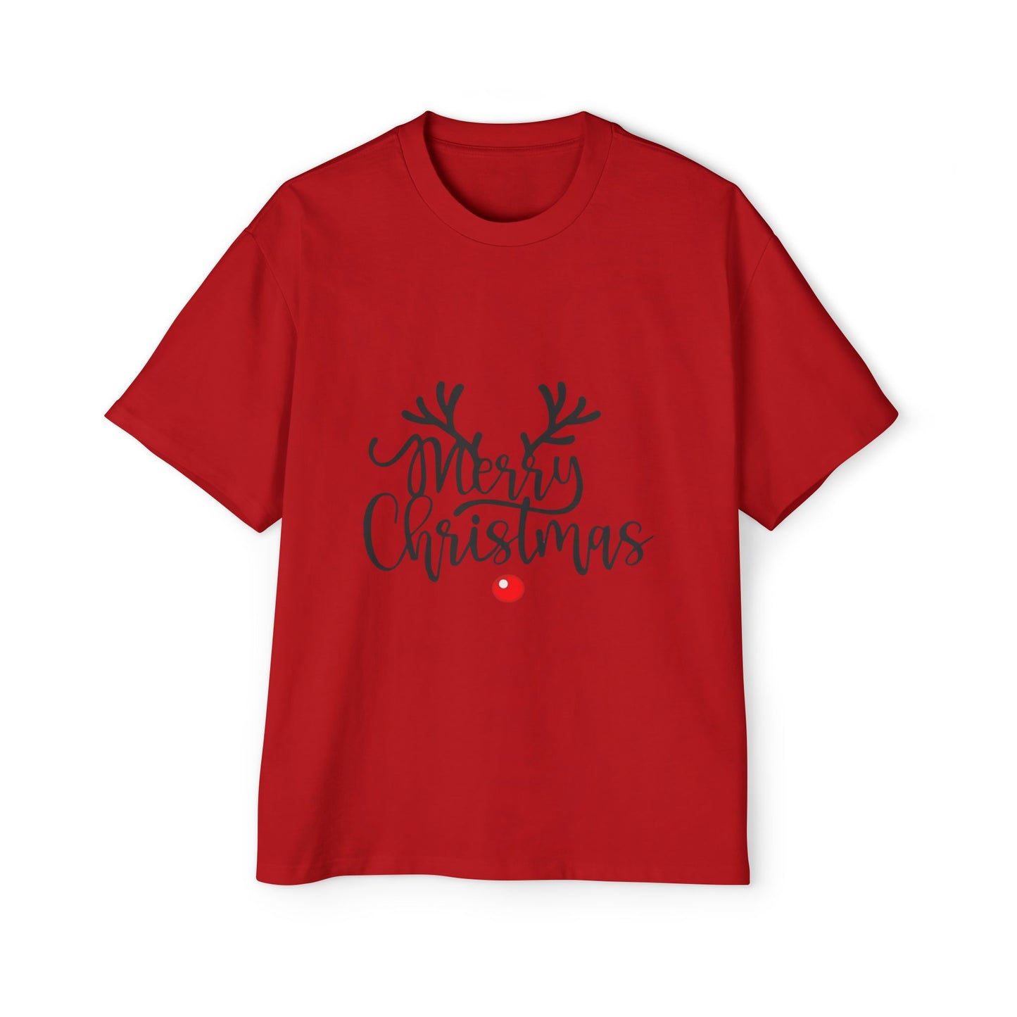 Merry Christmas Reindeer Oversized Unisex T-Shirt – Holiday Edition Printify