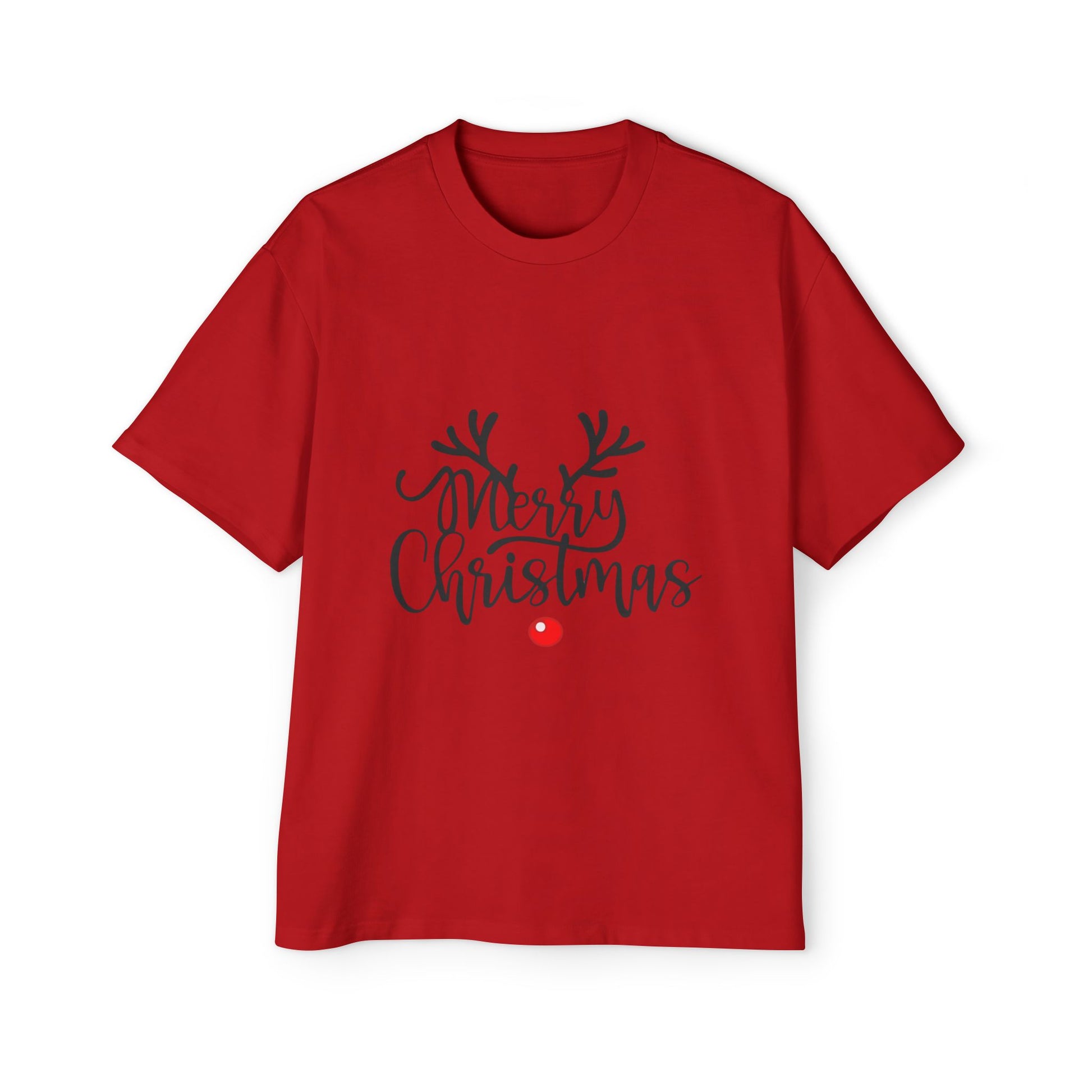Merry Christmas Reindeer Oversized Unisex T-Shirt – Holiday Edition Printify