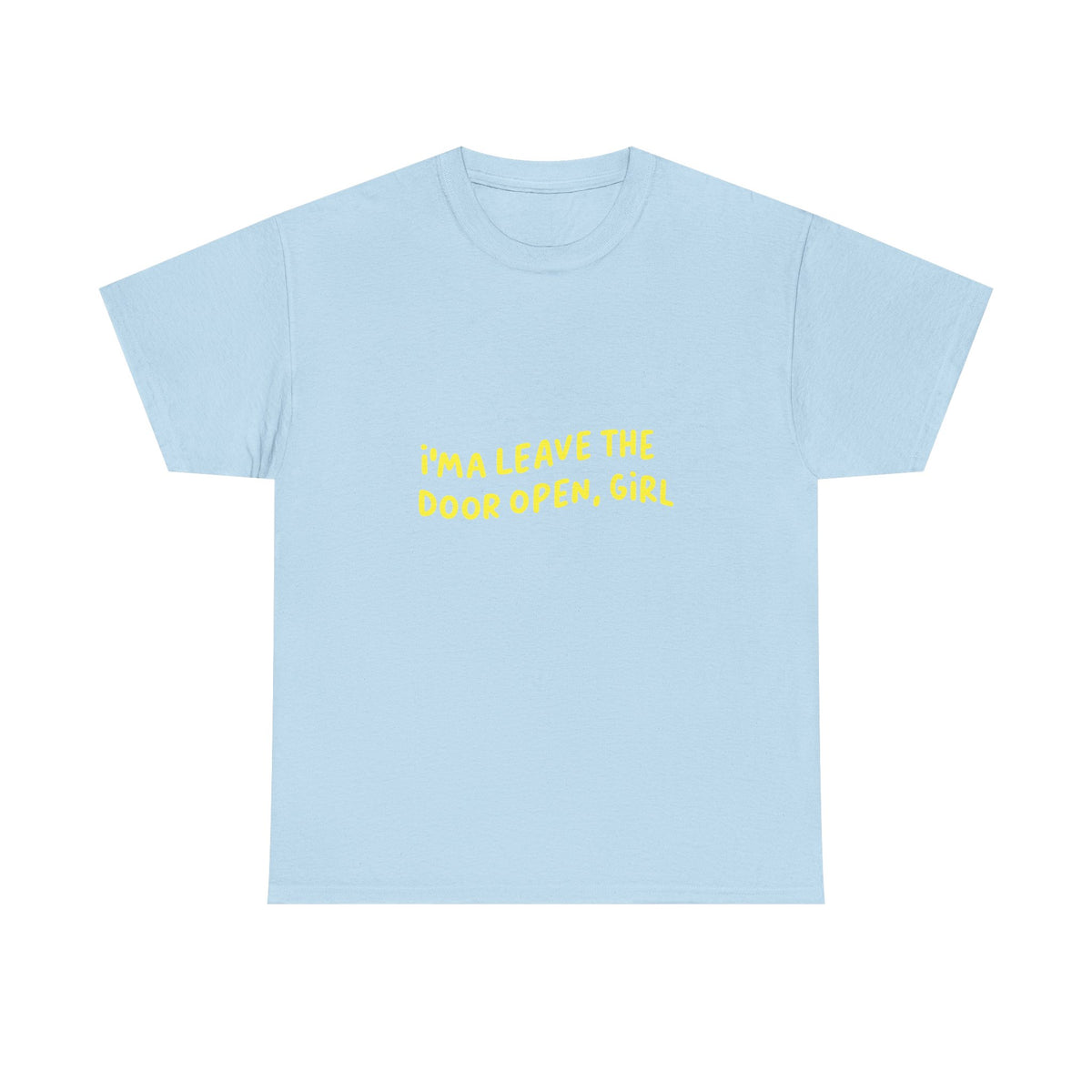 Open Vibes Yellow Script Unisex Heavy cotton Tee Printify