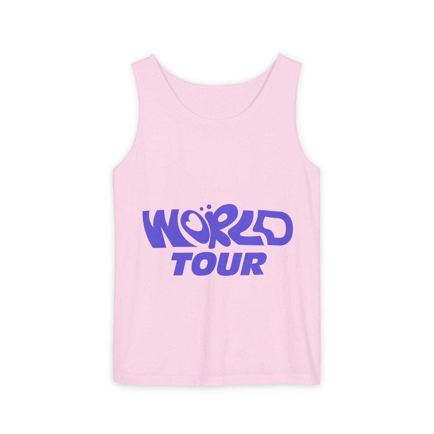 World Tour Bubble Letter-Dyed Tank Top Printify