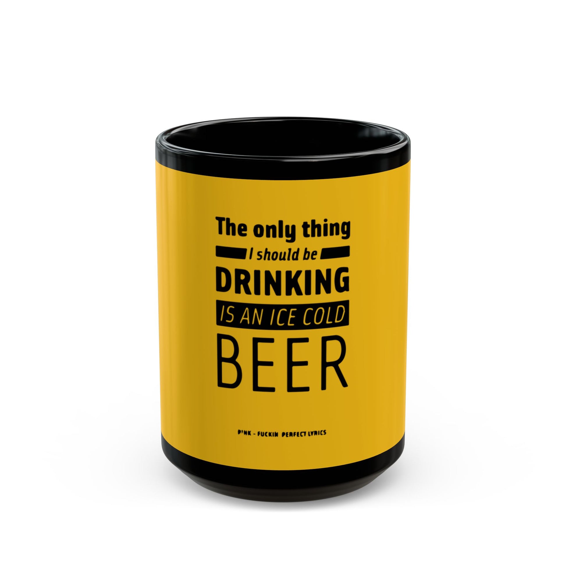Pop Art Lips & Text Black Mug (11oz, 15oz) - snazzymerch