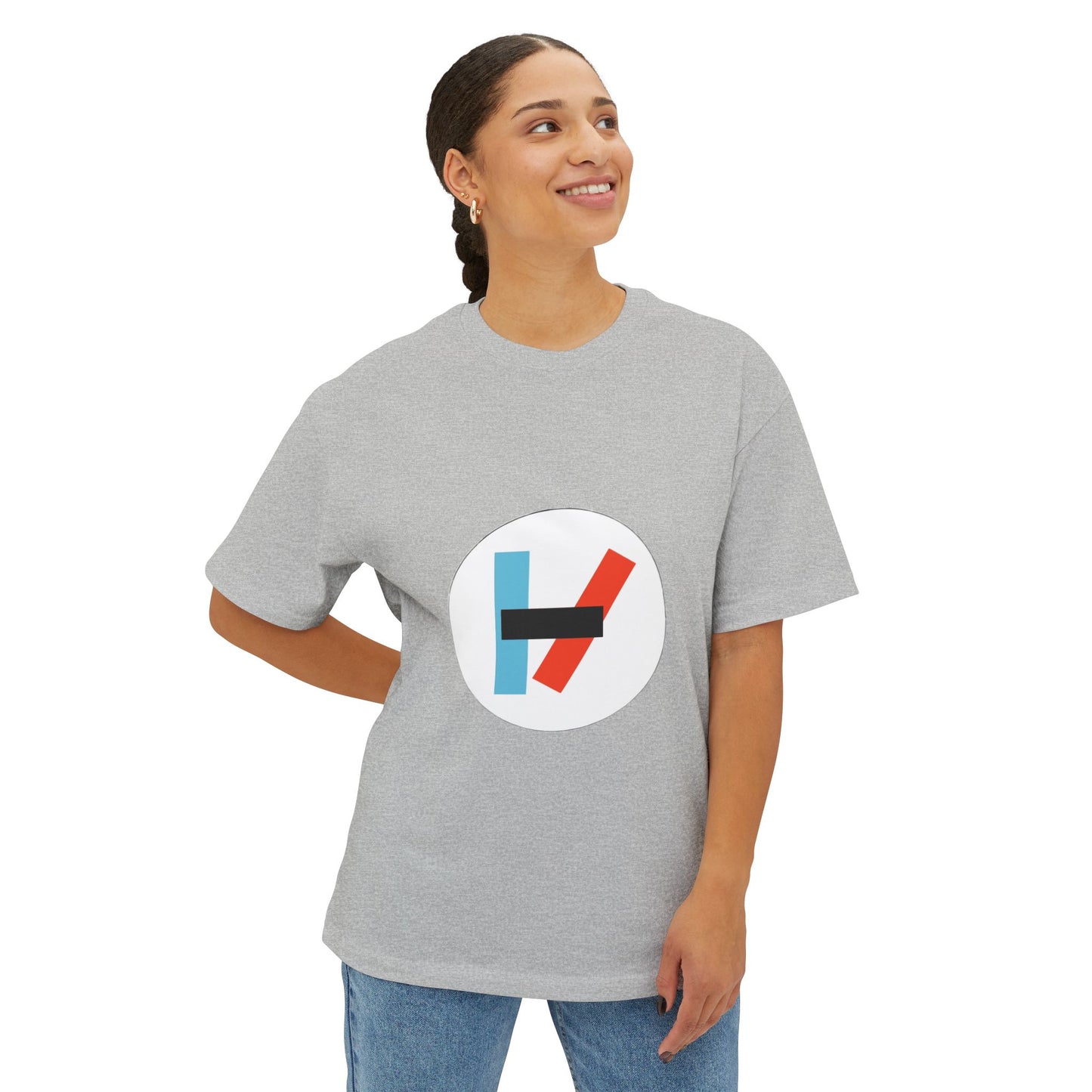 Circle Flame Unisex Oversized Boxy Tee - snazzymerch
