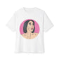 Pop-Art Crying Girl Unisex Oversized Boxy Tee - snazzymerch