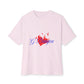 Heart on Fire Bold Script Unisex Oversized Boxy Tee - snazzymerch
