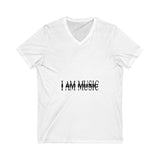 Glitched Red Text Effect Unisex Jersey Short Sleeve V-Neck Tee - snazzymerch