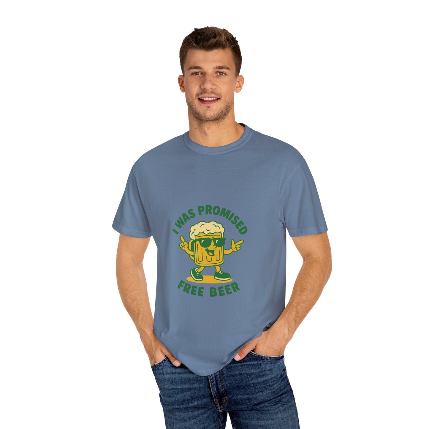 Unisex Garment-Dyed T-shirt – Snazzy Free Beer Edition Printify