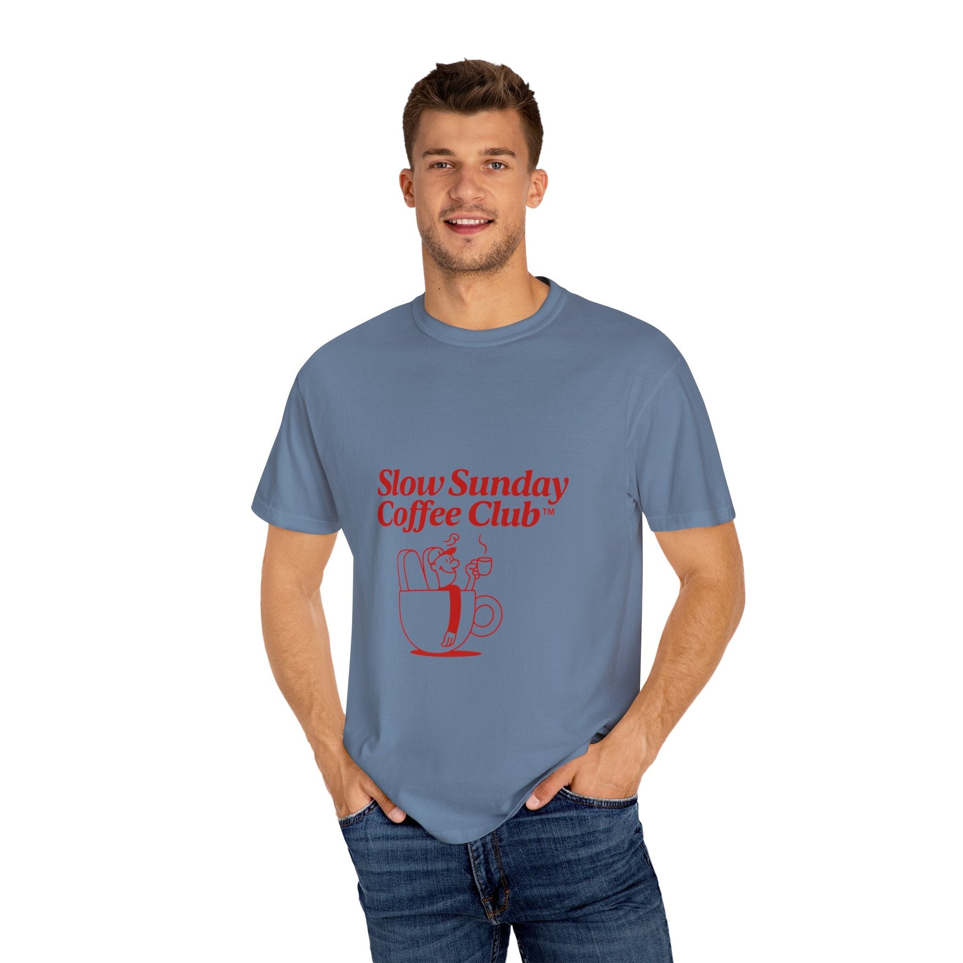 Unisex Garment-Dyed T-shirt – Snazzy Coffe Club Edition Printify