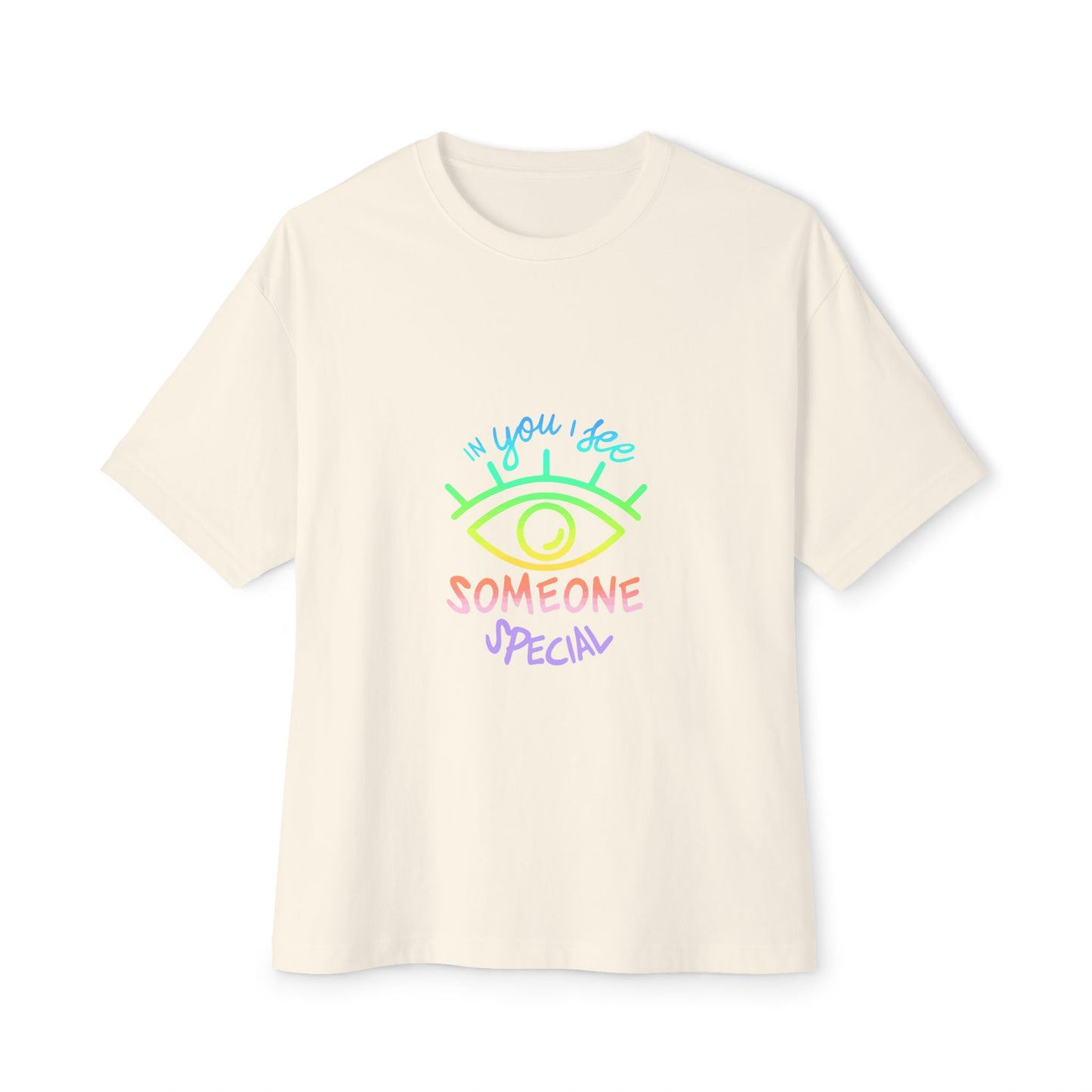Vibrant Eye and Text Unisex Oversized Boxy Tee Printify