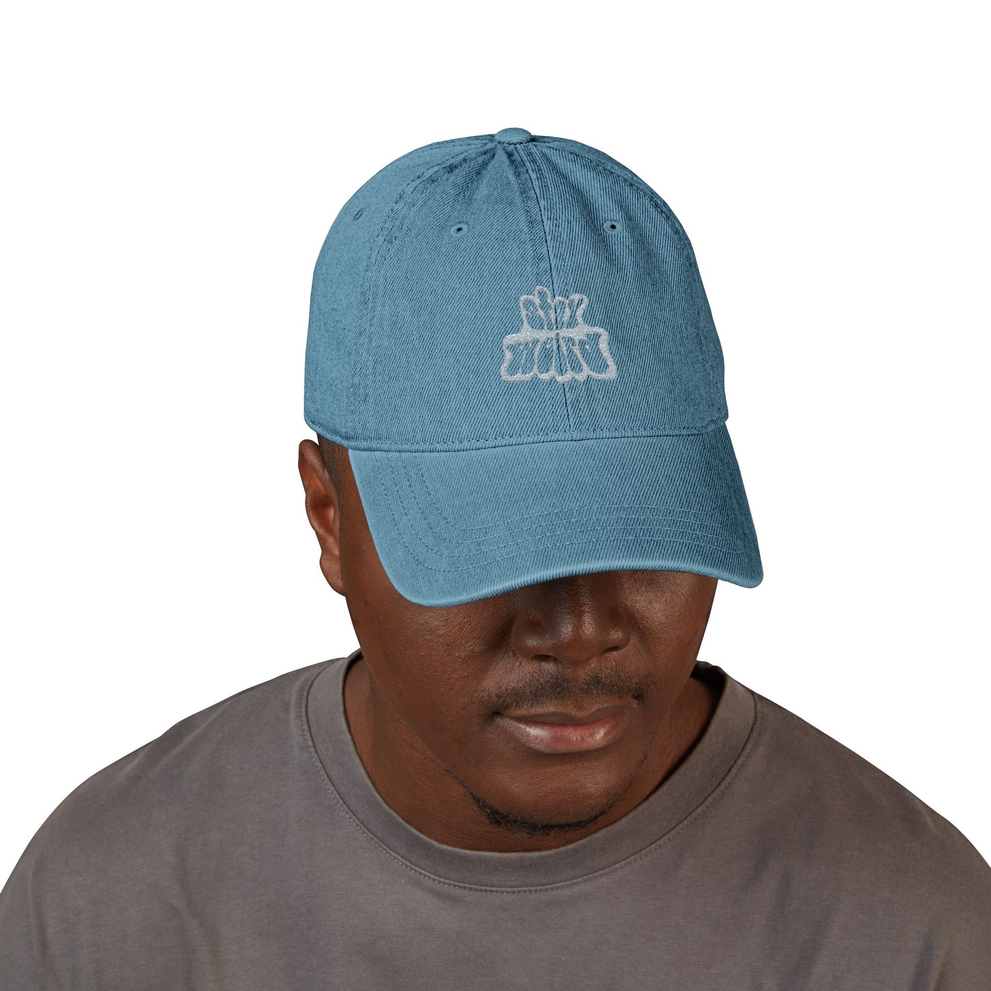 Retro Pink “Stay Weird” Typography Denim Hat (Embroidery) - snazzymerch