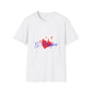 Heart on Fire Bold Script Unisex Softstyle Tee - snazzymerch