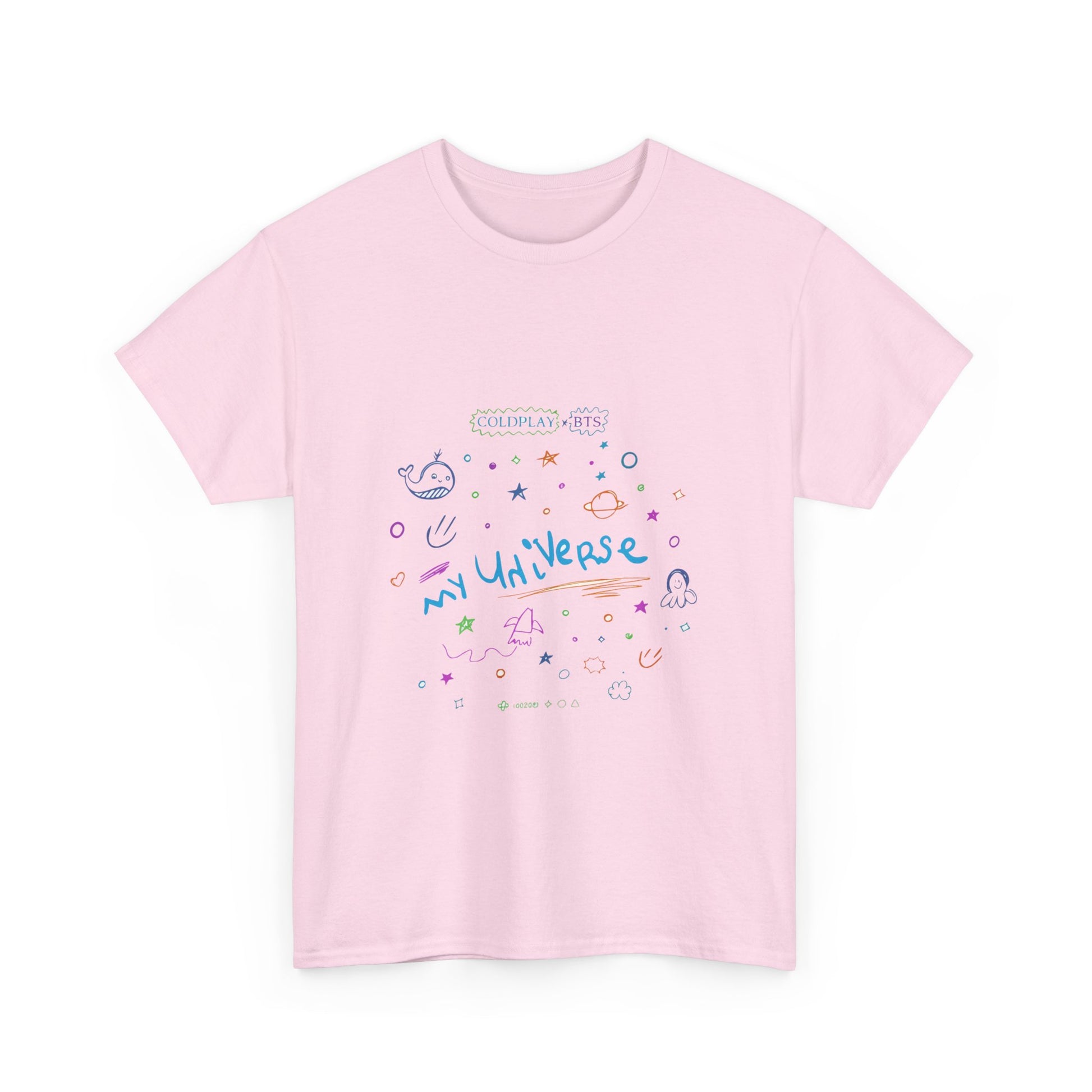 Neon Space Doodles Unisex Cotton Tee Printify