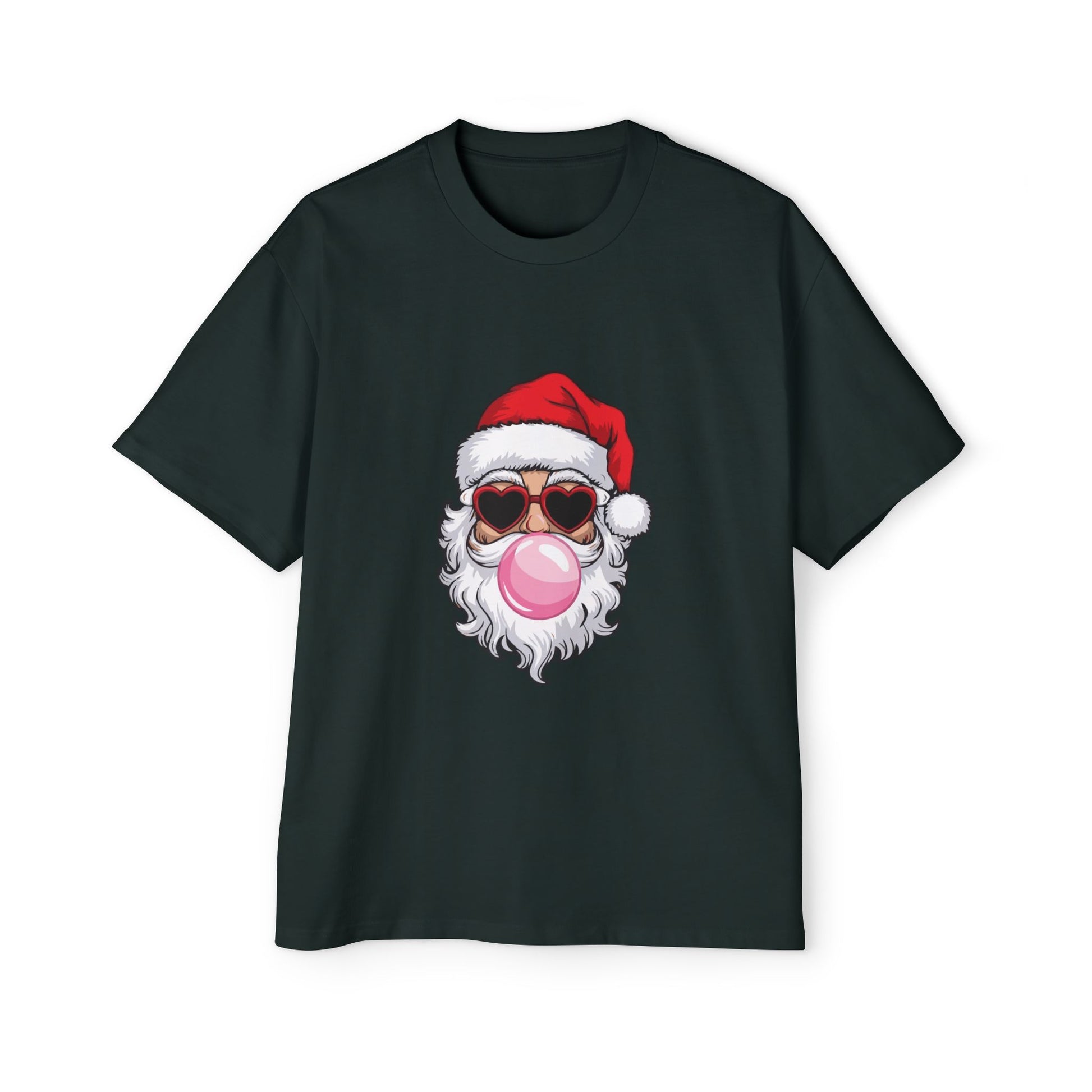 Santa With Sunglasses Men's Heavy Oversized Tee – Christmas Sale Edition Printify