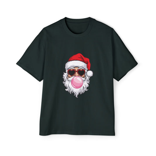 Santa With Sunglasses Men's Heavy Oversized Tee – Christmas Sale Edition Printify