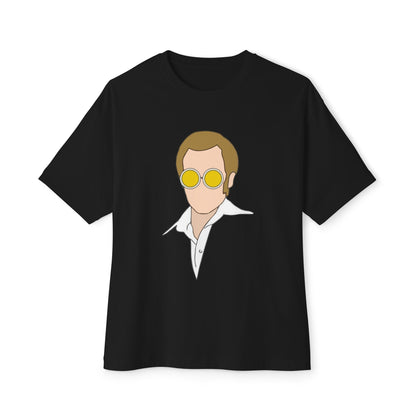 Yellow Glasses Portrait Unisex Oversized Boxy Tee - snazzymerch