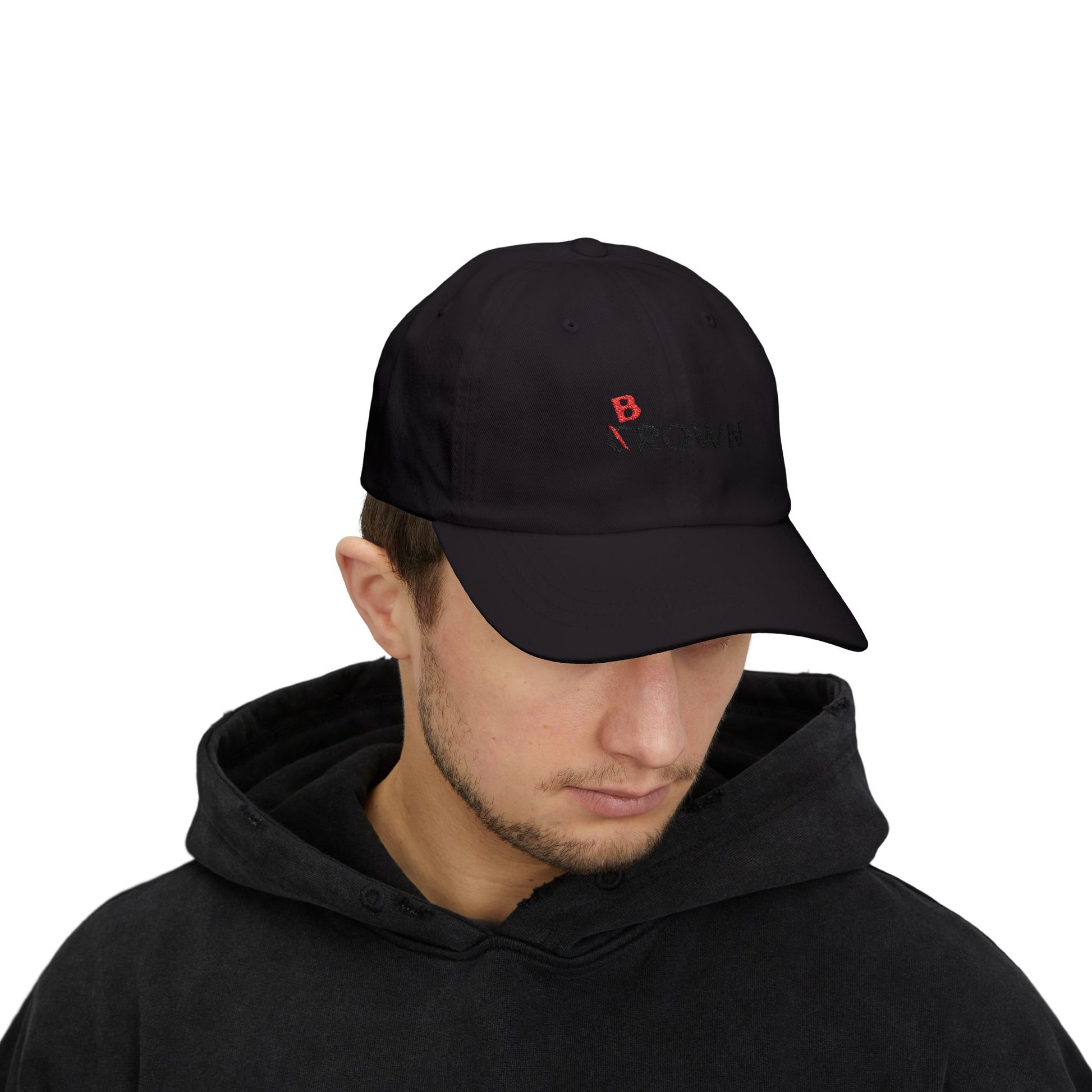 Abstract Red Flag Typography Classic Dad Cap - snazzymerch