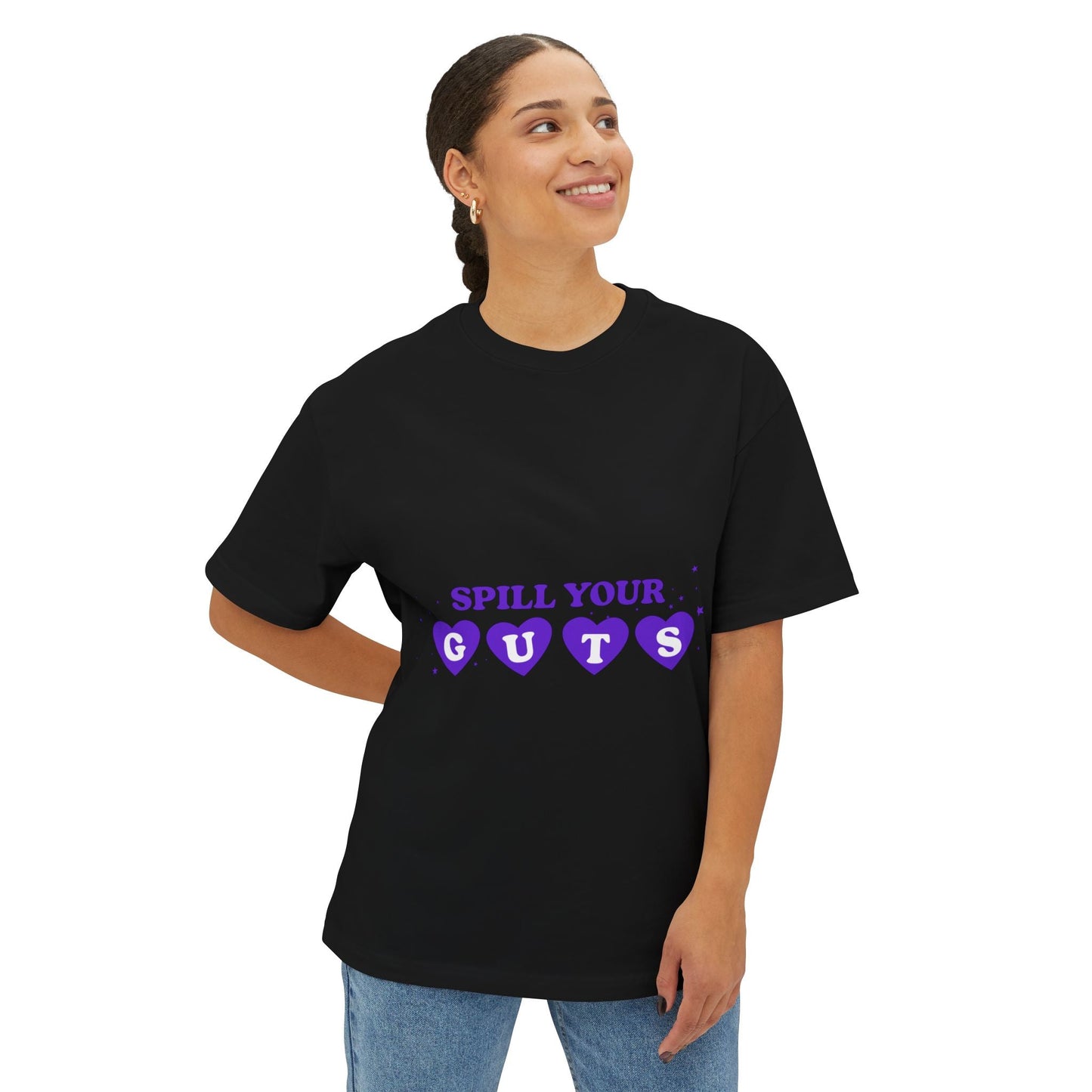 Spill Your Guts Heart-Oversized Tee Printify