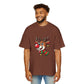 Cute Christmas Reindeer Oversized Tee – Festive Holiday Cartoon T-Shirt Printify