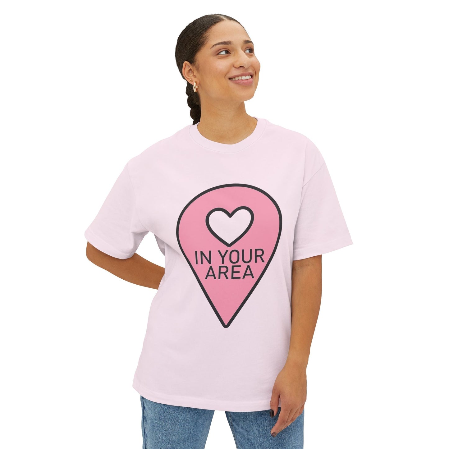 In Your Area Pin Marker – Oversized Boxy Tee Printify