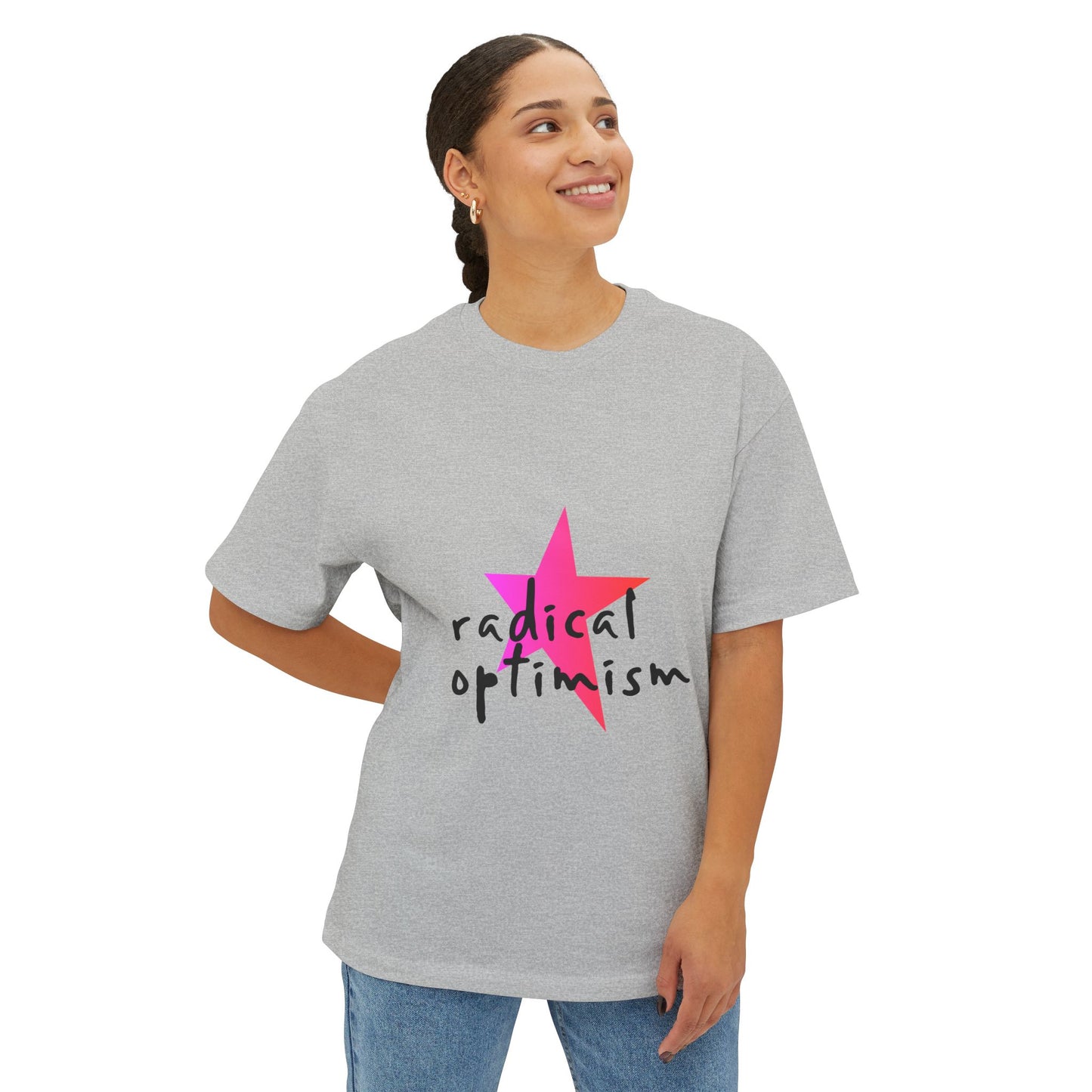 Flame Script Statement Unisex Oversized Boxy Tee - snazzymerch