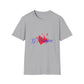 Heart on Fire Bold Script Unisex Softstyle Tee - snazzymerch