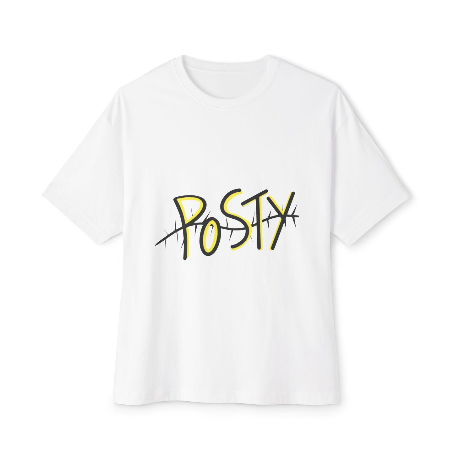 Abstract Black Barbed Wire Unisex Oversized Boxy Tee Printify