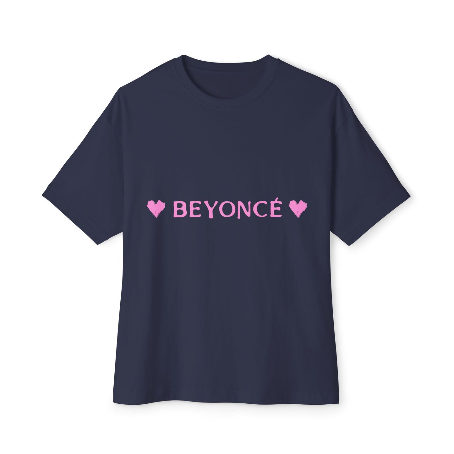Pink Heart Bold Letter Unisex Oversized Boxy Tee - snazzymerch