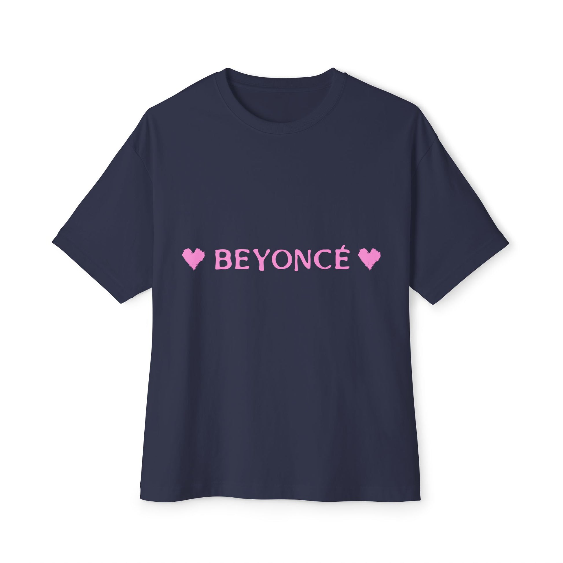 Pink Heart Bold Letter Unisex Oversized Boxy Tee - snazzymerch