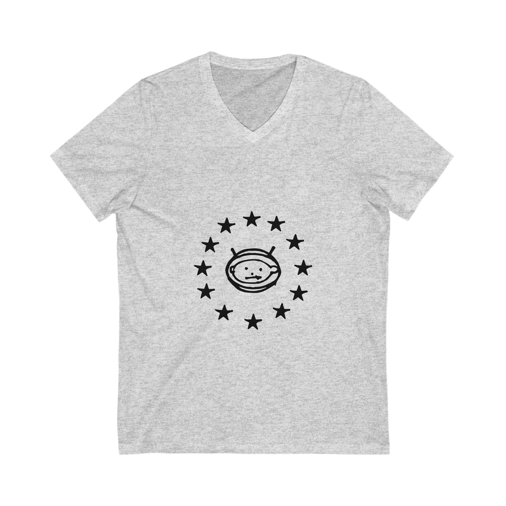 Electric Guitar Silhouette Unisex Jersey Short Sleeve V-Neck Tee - snazzymerch
