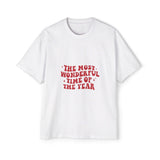 The Most Wonderful Time of the Year Oversized Tee – Festive Christmas Quote T-Shirt Printify