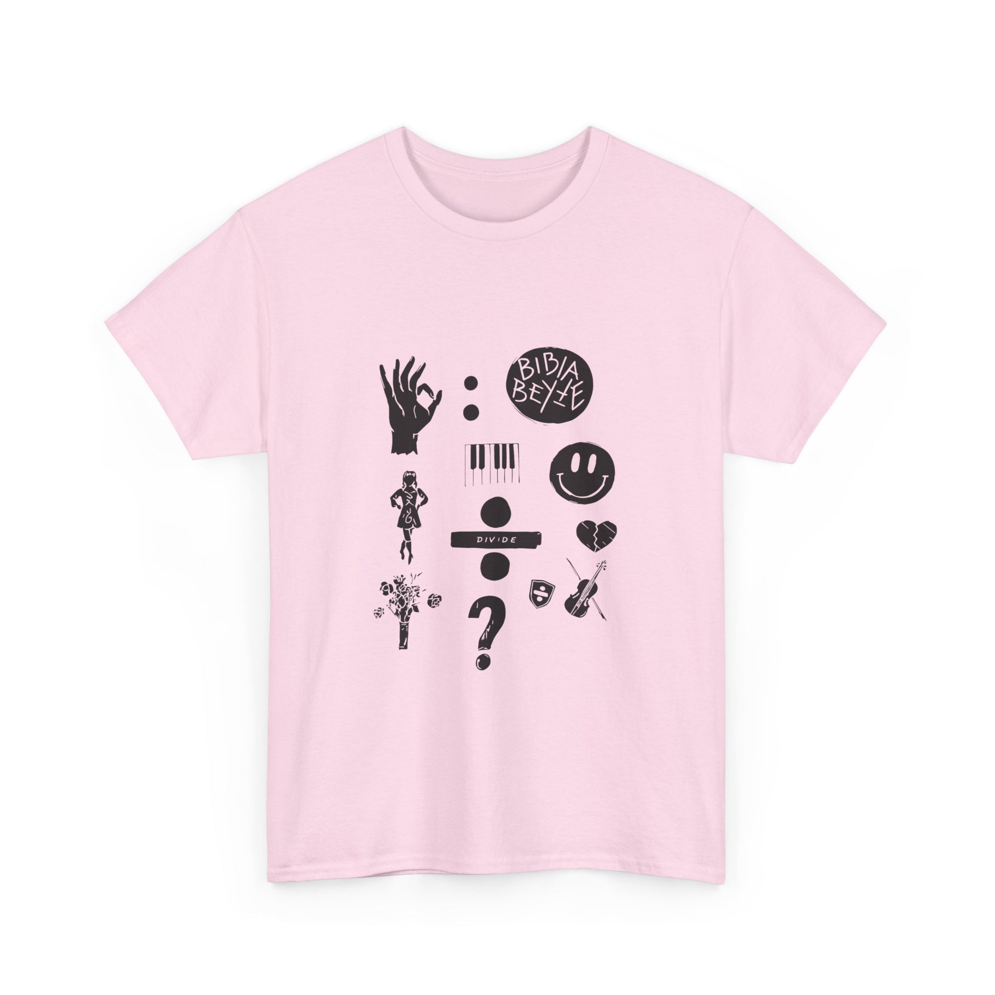 Ocean Wave with Heart Outline Unisex Heavy Cotton Tee Printify