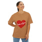 Heartbeat Love Unisex Oversized Boxy Tee - snazzymerch