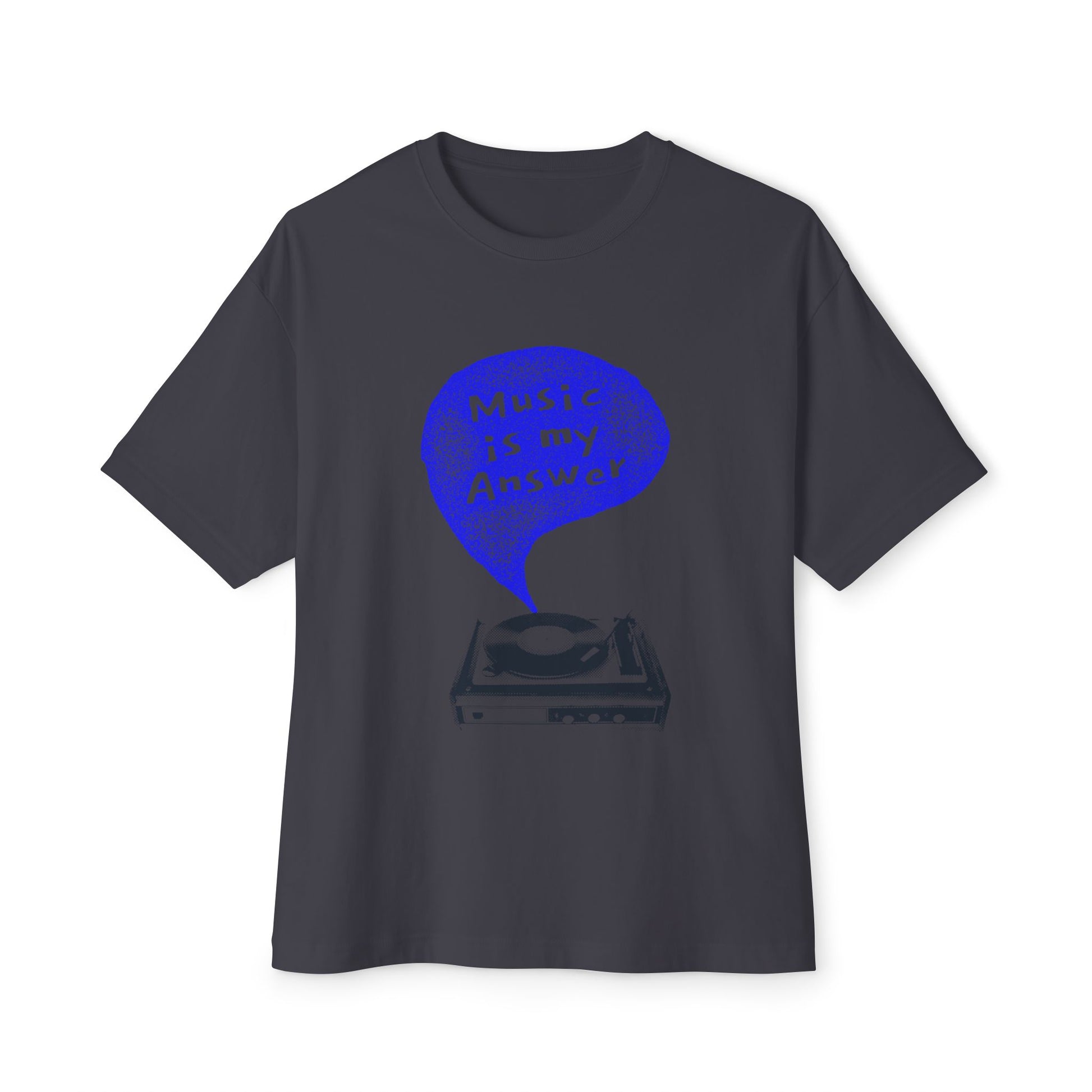 Music Is My Answer Unisex oversized Boxy Tee - snazzymerch
