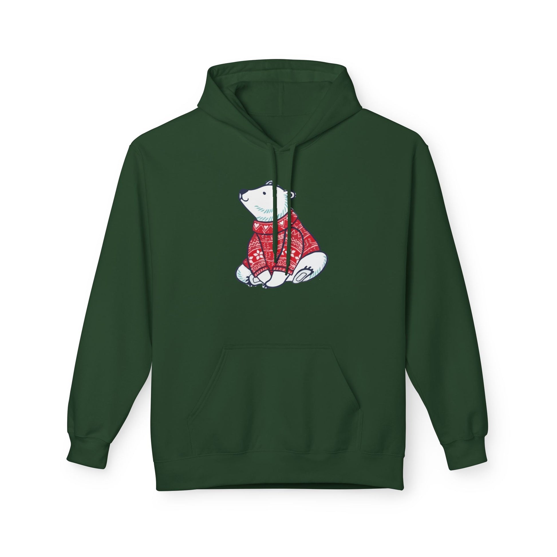 Cozy Polar Bear Christmas Hoodie – Holiday Edition Printify