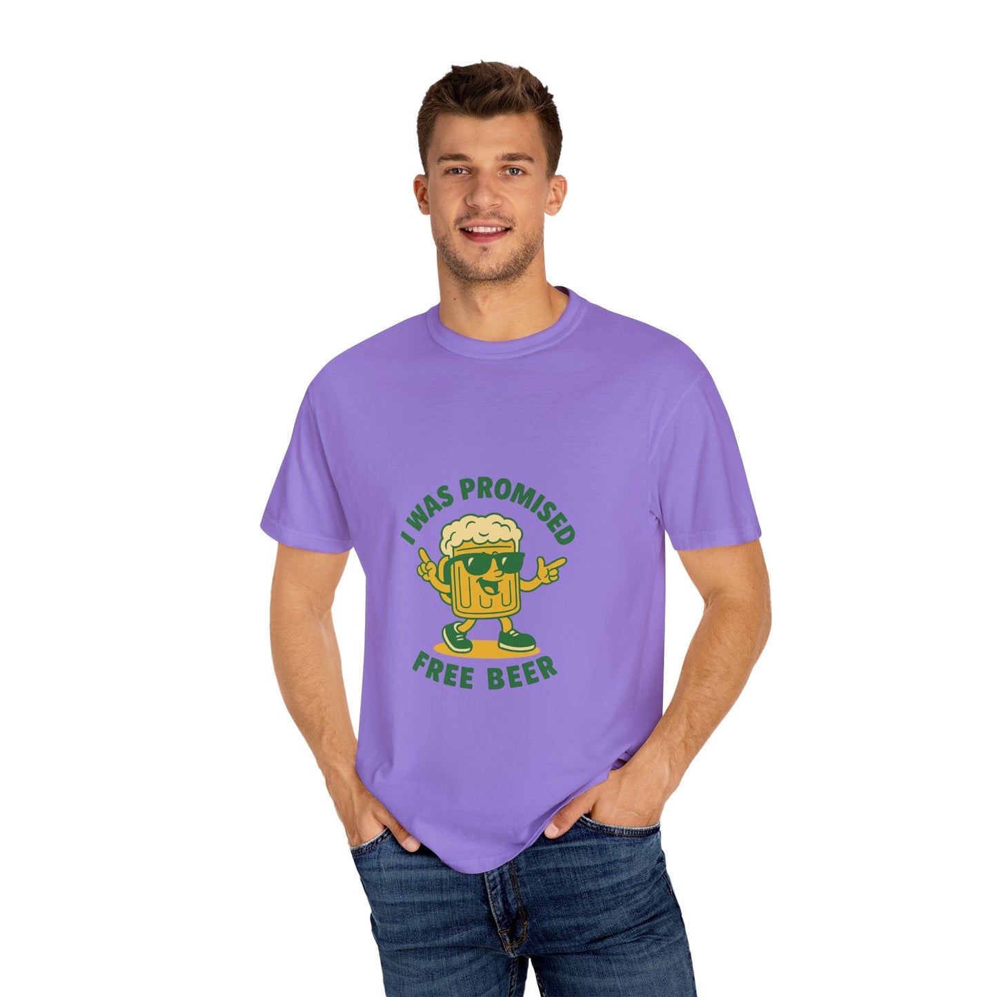 Unisex Garment-Dyed T-shirt – Snazzy Free Beer Edition Printify