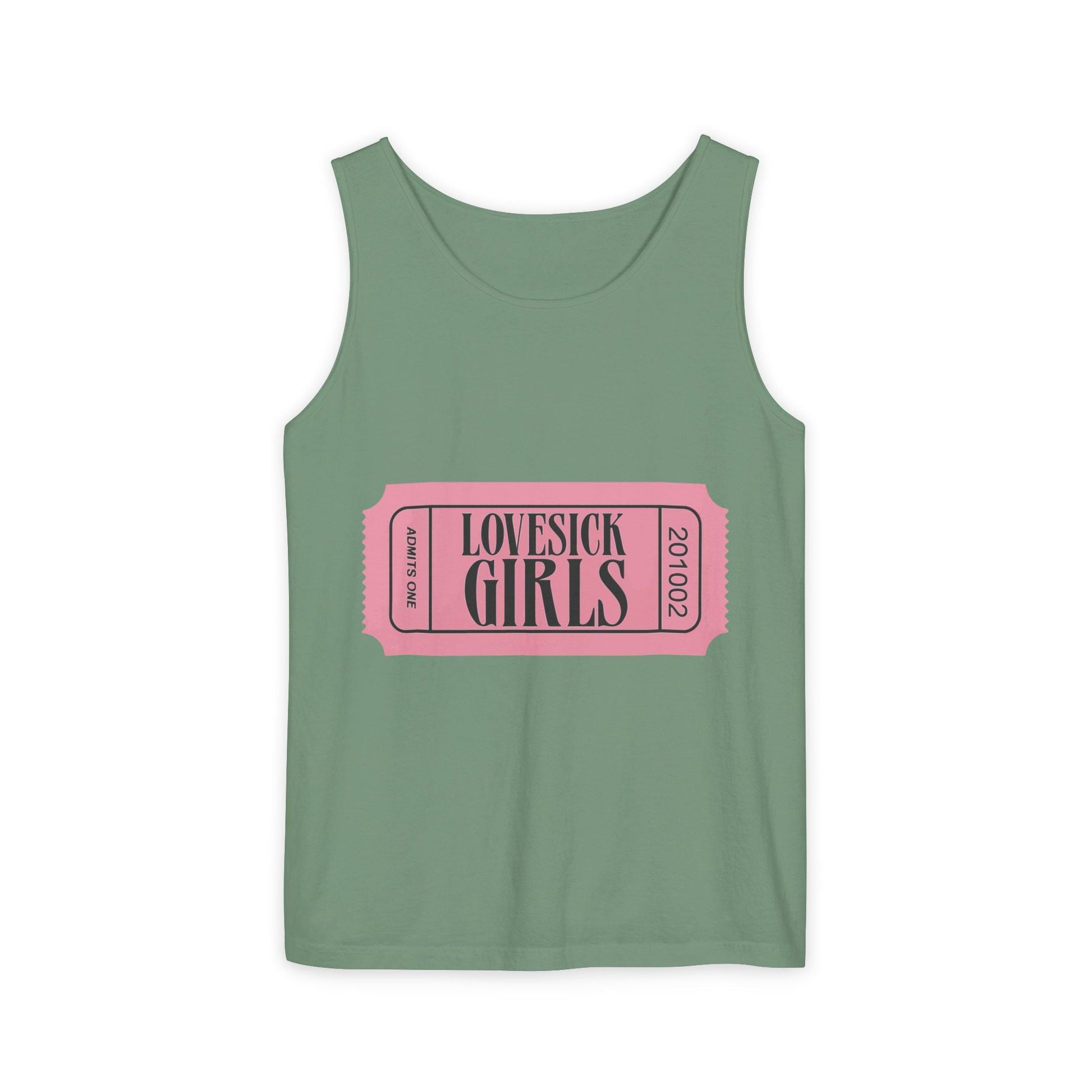 Lovesick Girls Ticket – Dyed Tank Top Printify