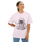 Outline Face Design Unisex Oversized Boxy Tee - snazzymerch